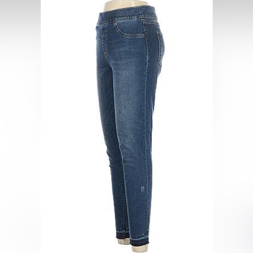 SPANX Mid-Rise Skinny Jeans in Dark Blue Wash - Picture 3 of 8